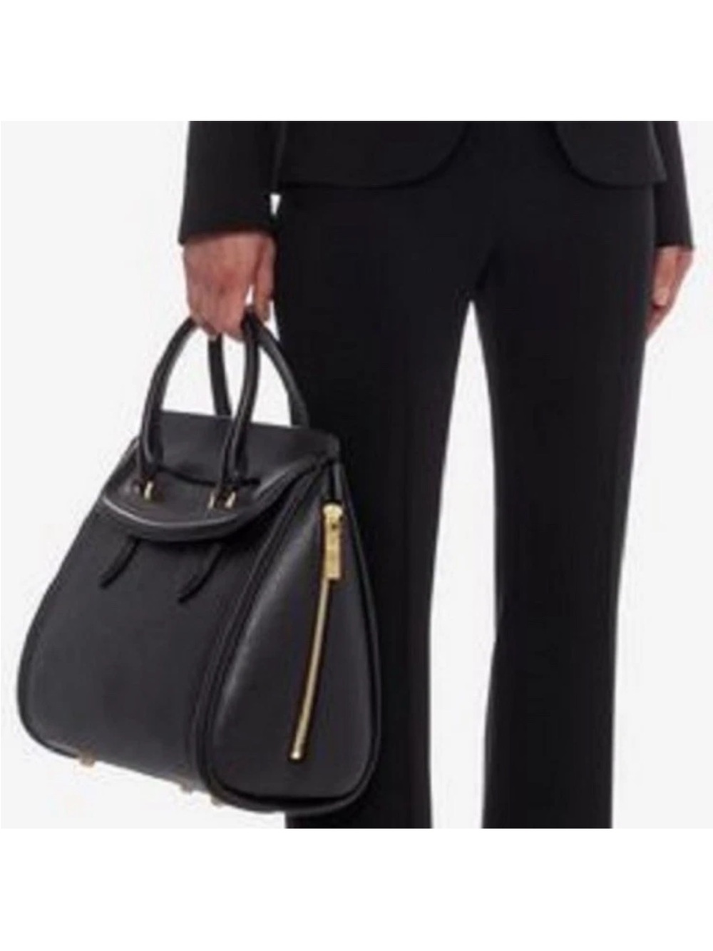NWT Alexander McQueen Black Leather Large Heroine Bag